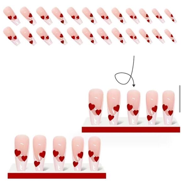 Heart fake nails ❤️❤️❤️❤️ - Picture 4 of 5